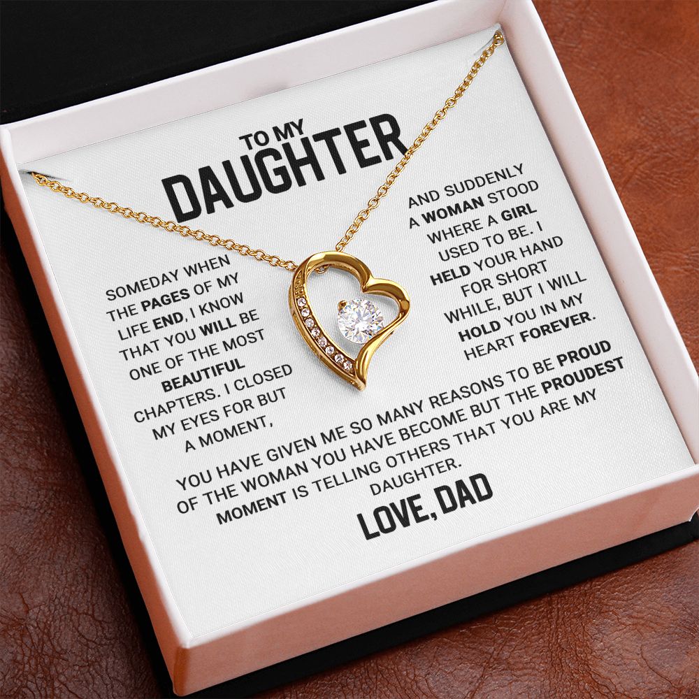 Daughter Proudest Moment, Forever Love Necklace, Gift For Daughter From Dad