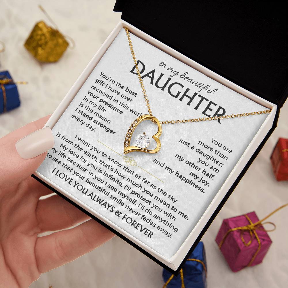 To My Beautiful Daughter - Forever Love Necklace Gift Set