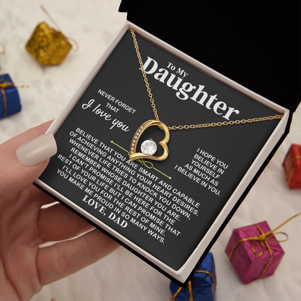 To My Daughter, Believe In Yourself, Forever Love Necklace, Gift For Daughter From Dad